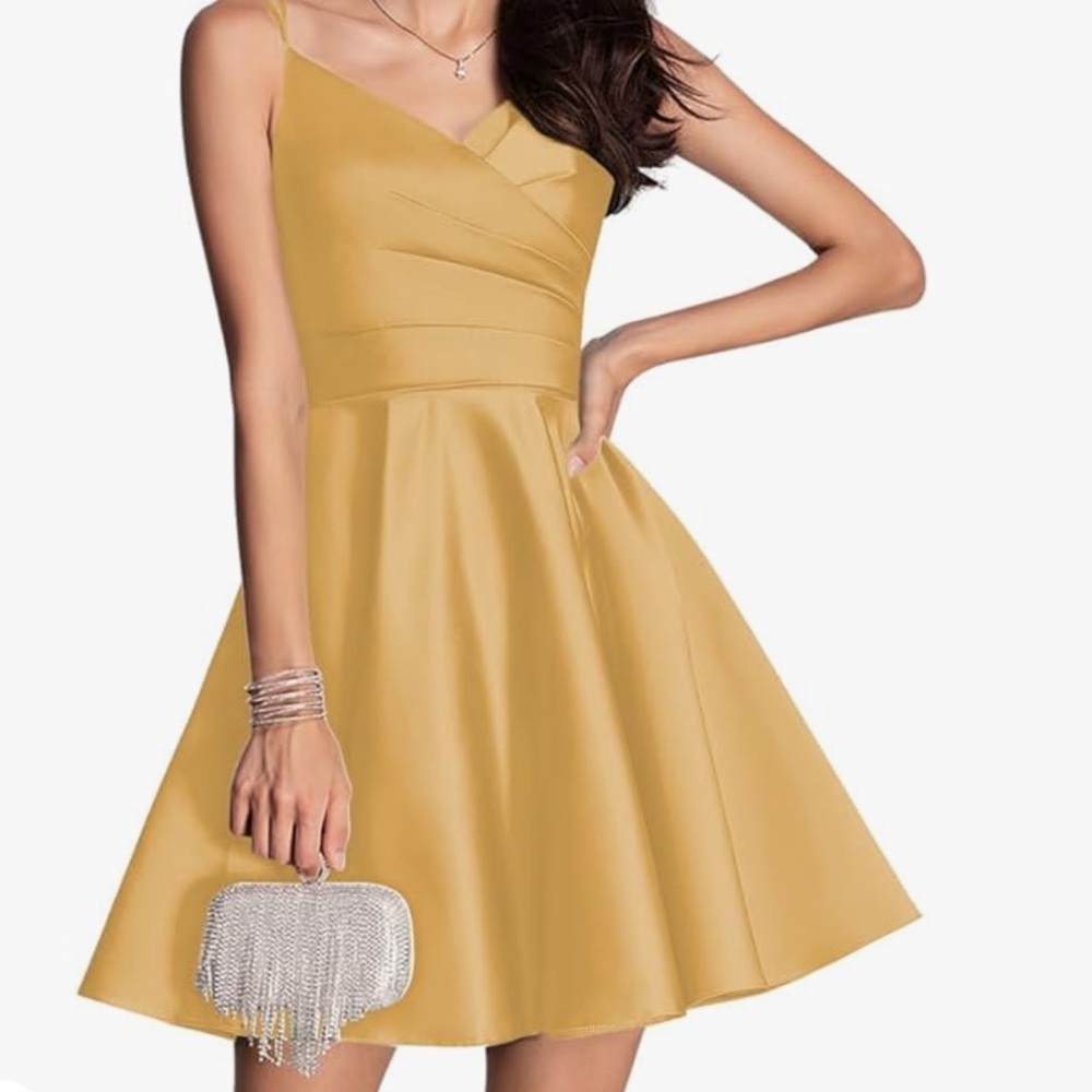 Gold corset tie dress. Size 6. Worn once